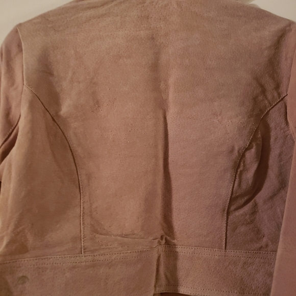 Genuine Brown  leather Moto Biker Jacket Vintage Marcelle Renee NWT Size M - Picture 6 of 6